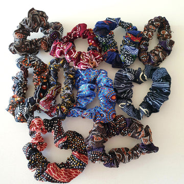 Pack of 10 Handmade 100% Cotton Scrunchies by Elaine and Rhonda Hickey