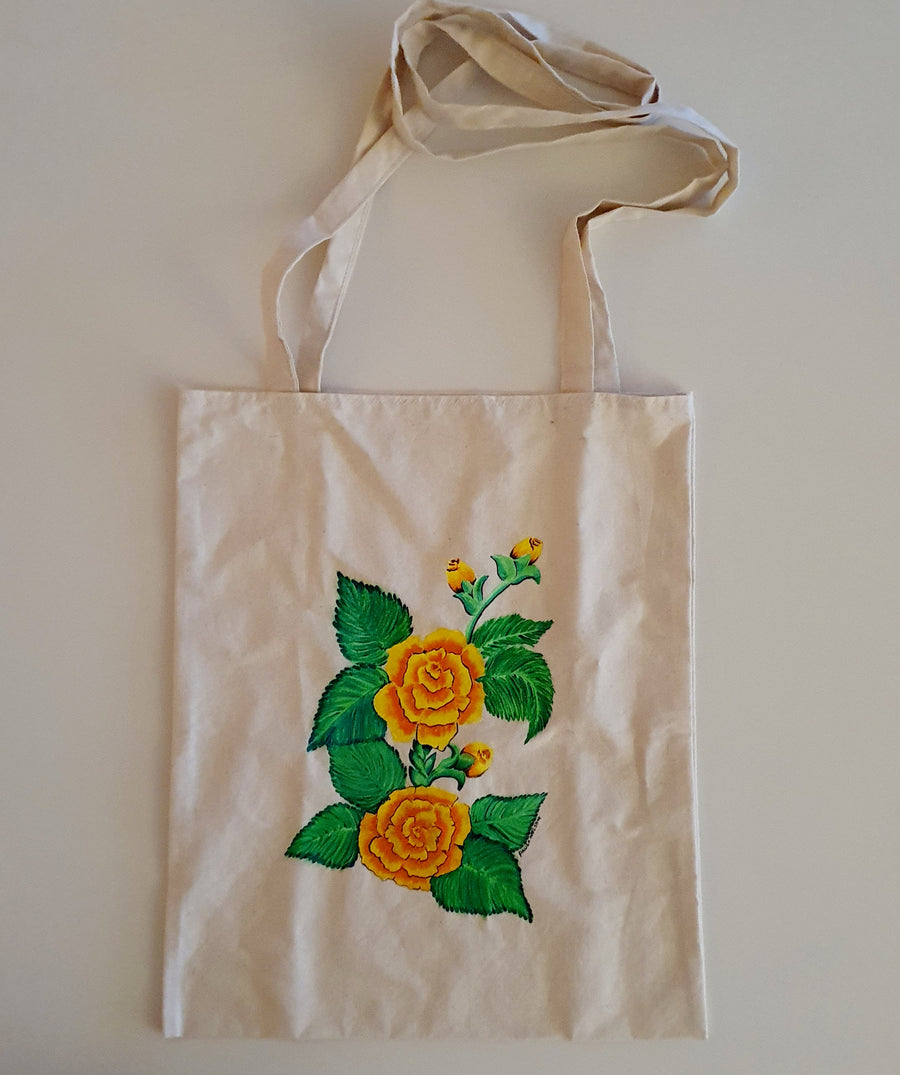 Hand painted canvas bag by Paula Nelson
